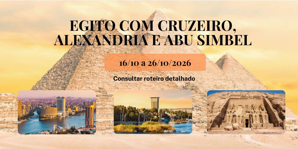 Egito com Cruzeiro, Alexandria e Abu Simbel